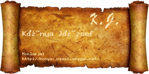 Kónya József névjegykártya